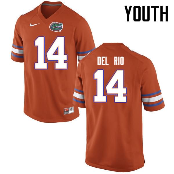 Youth NCAA Florida Gators Luke Del Rio #14 Stitched Authentic Nike Orange College Football Jersey KMN5065DM